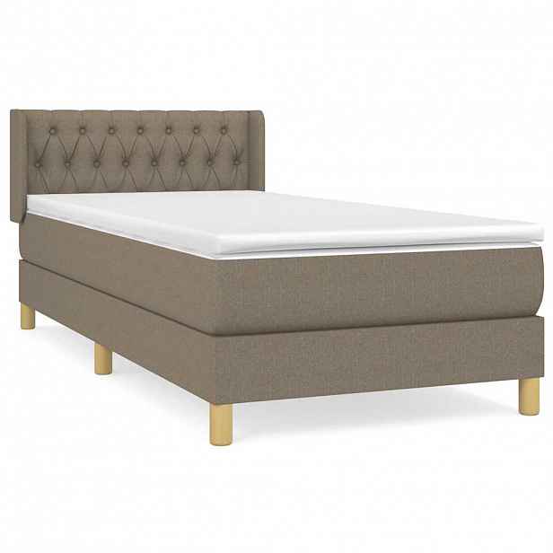 vidaXL Box spring postel s matrací taupe 90x200 cm textil