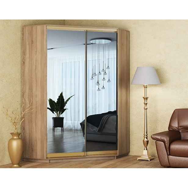 Casarredo Šatní skříň rohová CORA 140 sonoma/zrcadlo