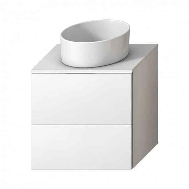 Jika Mio - Umyvadlová skříňka pod desku, 61x59x45 cm, 2 zásuvky, bílá H41J7154015001