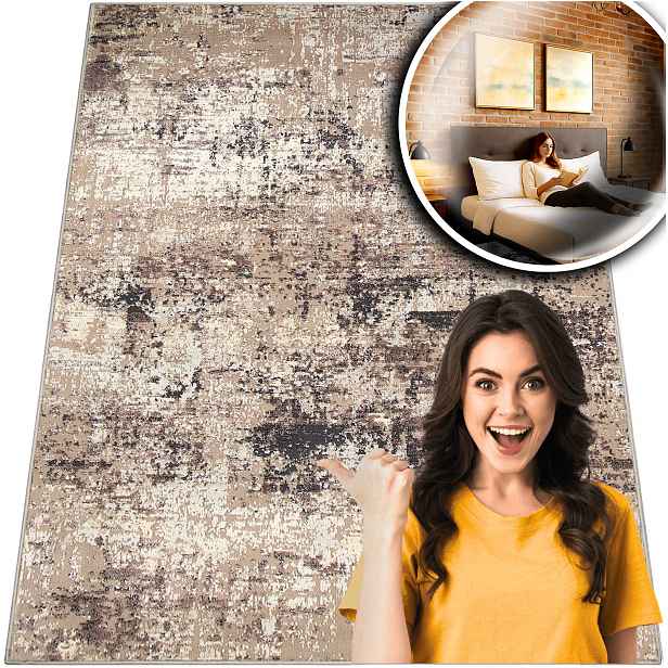 Koberec Do Obývacího Pokoje Laila 2497 Koberec Do Ložnice Melanž Hnědý Loft 160x230