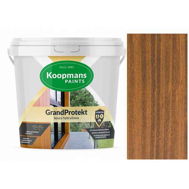 Koopmans GrandProtekt Hybridní Lazura Na Dřevo 10L Palisander Světlý 908