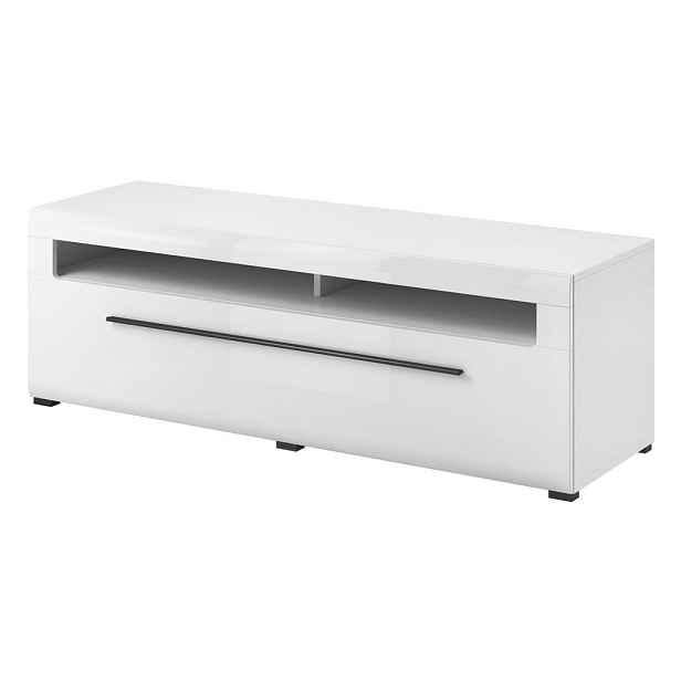 MASSENO TV STOLEK TULLIA, 160x50x52 cm s 2 zásuvkami, bílý