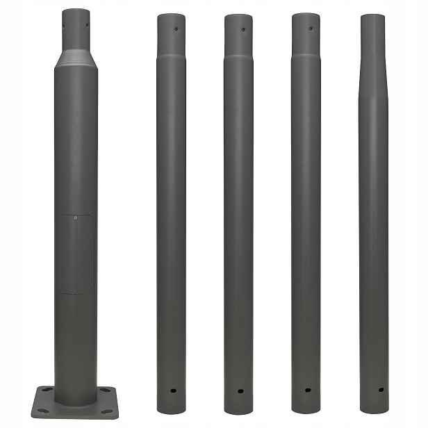 Silniční sloupek osvětlovací Ø114 mm StreetPole Max 5 m šedý 18x18 B-50