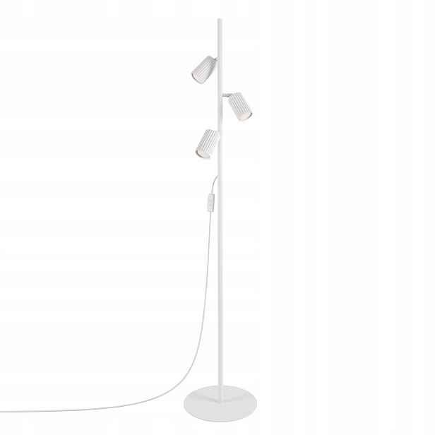 Stojací skandinávská podlahová lampa minimalistická Karbon 3 bílá Sollux