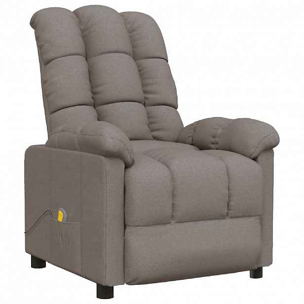 vidaXL Masážní křeslo taupe textil