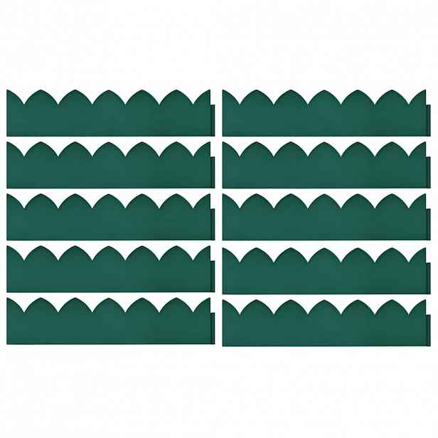 vidaXL Travní lemy 10 ks zelené 65 x 15 cm PP
