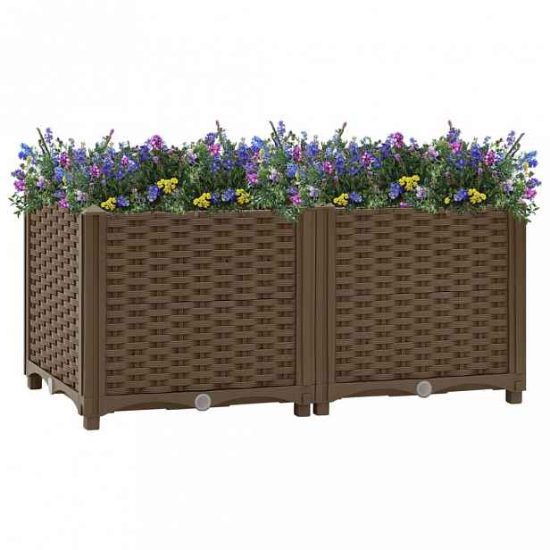 Vyvýšený záhon 80x40x38 cm PP Dekorhome Hnědá