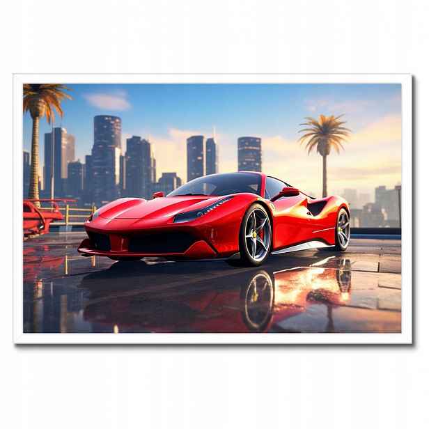 Plakáty v rámu 60x40 Červené Ferrari