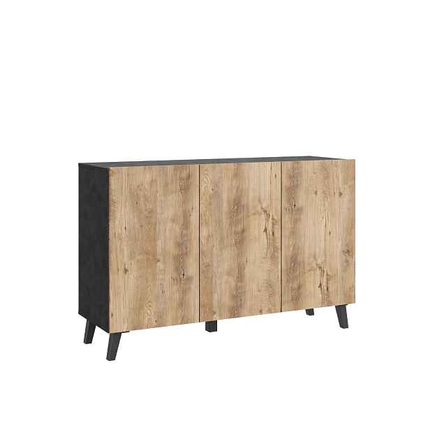 Klasická loftová komoda 120 cm matera/kaštan na nožkách Phuket SB120