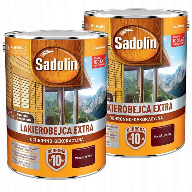 Sadolin Extra Lakobejca 10L Tmavý Mahagon Set 2x5L