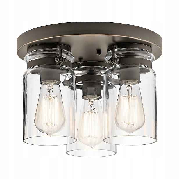 Stropní Svítidlo Kichler Brinley 3xE27 60W Ø28,2 cm skleněné stínítko, starý bronz