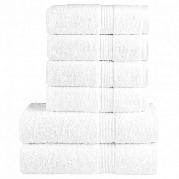 vidaXL 6dílná sada ručníků Premium SOLUND bílá 600 g/m²