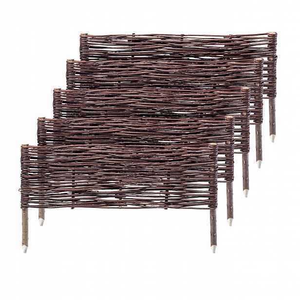 Zahradní Palisáda 60x20cm Proutěný Plot 5ks