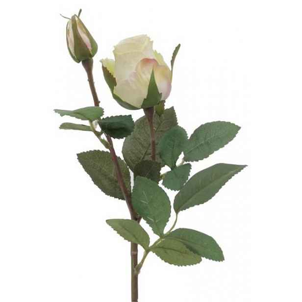 Umělá květina Růže 46 cm, smetanová