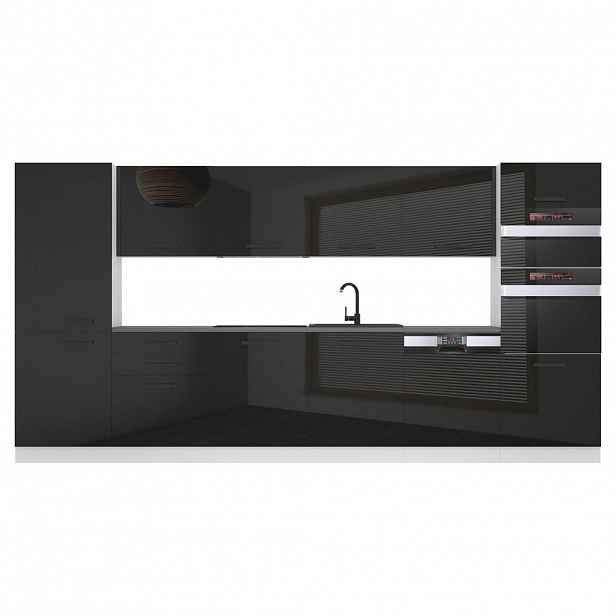 B BELINI GROUP KUCHYŇSKÁ LINKA Naomi 360 cm, s pracovními deskami, Černá lesklá