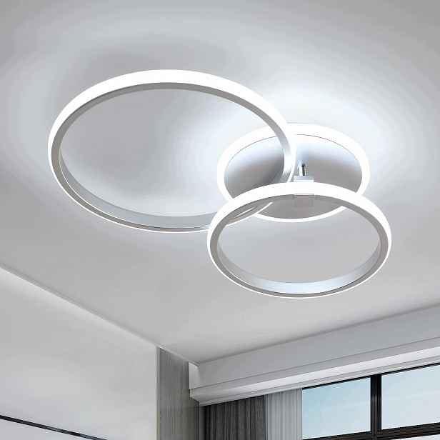 Led stropní svítidlo stříbrné kulaté stropní světlo prstenec moderní obývací pokoj 42W 6500K