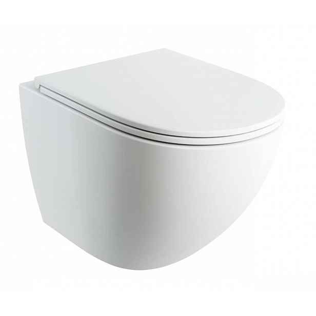 OMNIRES Ottawa Comfort - Závěsné WC se sedátkem SoftClose, Rimless, matná bílá OTTAWACMWBM