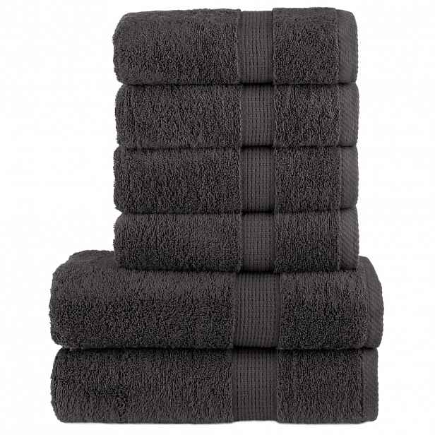 vidaXL 6dílná sada ručníků Premium SOLUND antracitová 600 g/m²