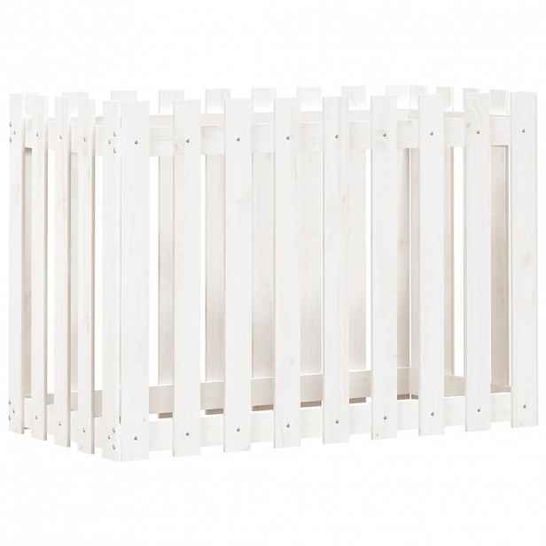 vidaXL Vyvýšený záhon plotový design bílý 100x50x70 cm masiv borovice
