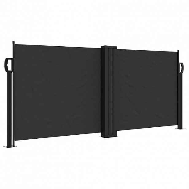 vidaXL Zatahovací boční markýza černá 100 x 1 000 cm