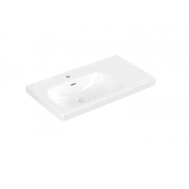 Villeroy & Boch Skyla - Umyvadlo, 80x46 cm, s přepadem, otvor pro baterii, alpská bílá 5A52L101
