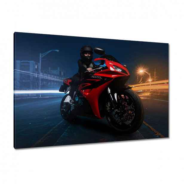 Obrazy 120x80 Červený motocyklový závodník