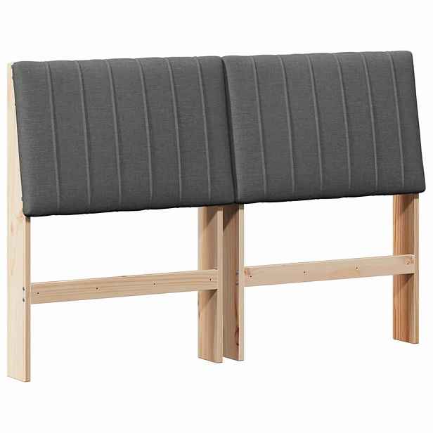 vidaXL Čalouněné čelo postele Tmavě šedá 140 cm Masivní borové dřevo
