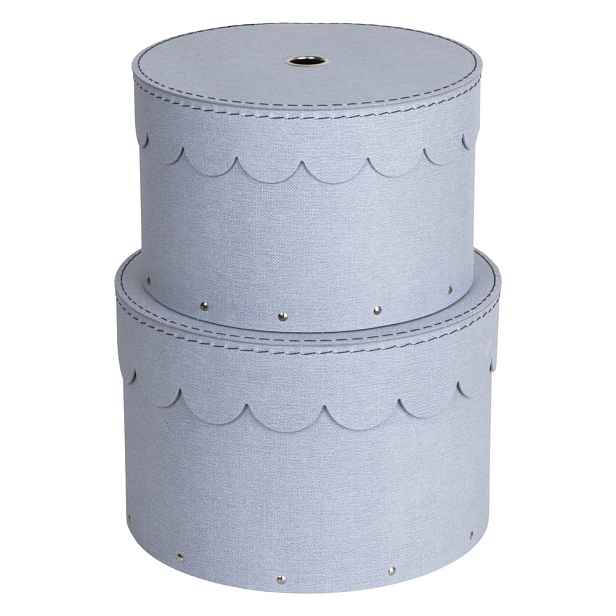 Světle šedé kartonové úložné boxy s víkem v sadě 2 ks ø 26x17,5 cm Wilma – Bigso Box of Sweden