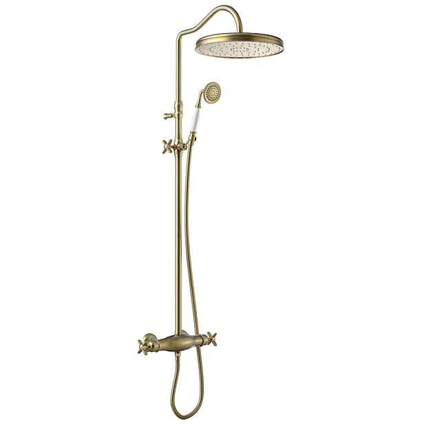 Tres TRES-CLASIC 24219502LV Souprava termostatické sprchové baterie - Zestárlá mosaz