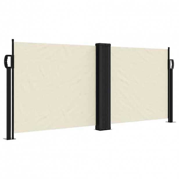 vidaXL Zatahovací boční markýza krémová 100 x 1 000 cm