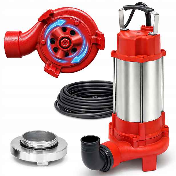 Čerpadlo Na Špinavou Vodu IP68 Nůž Drtící Výkonný Motor 18000 l/h