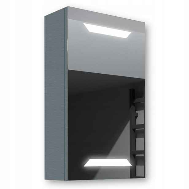 Dřevěná skříňka 40x70 Led zrcadlo Loki Antracit