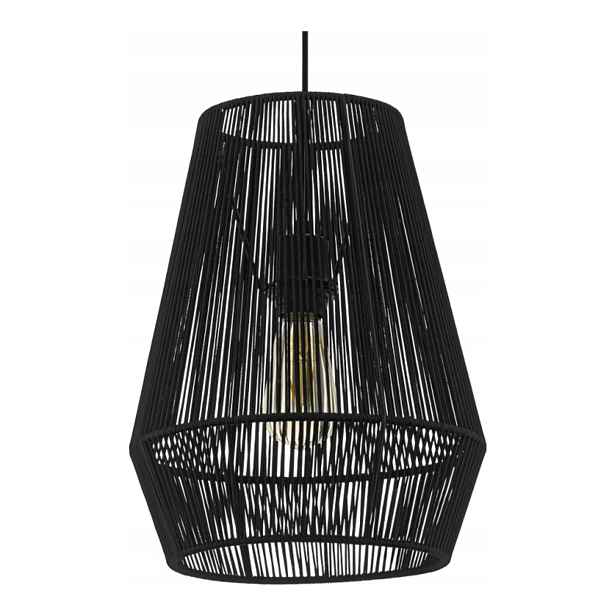 Eglo závěsná lampa Palmones černá s textilním stínidlem E27 pokojová 97905
