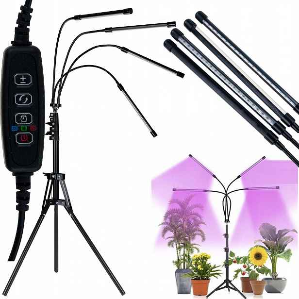 Led lampa pro růst rostlin Panel x 4 časovač pro osvětlení dálkové ovládání