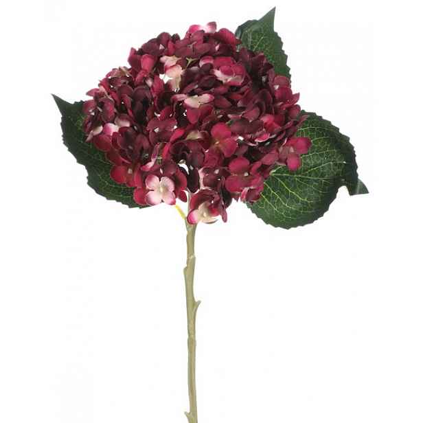 Umělá květina Hortenzie 50 cm, bordó