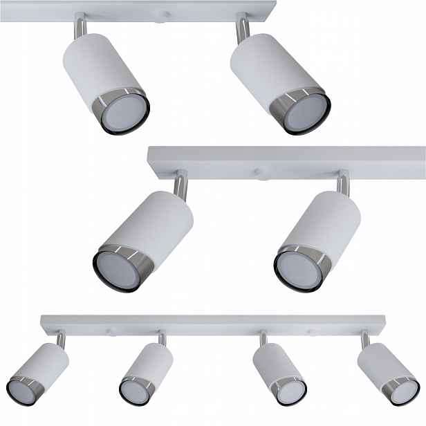 Závěsná Lampa Metalová Bragi Bílá Stříbrná 4x GU10 stropní Stropní Svítidlo