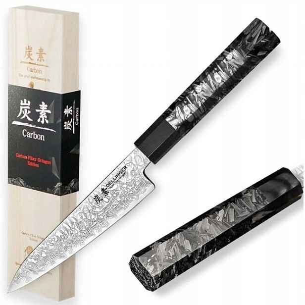 Malý loupací nůž Utility 140 mm Dellinger Carbon Fiber Octagon
