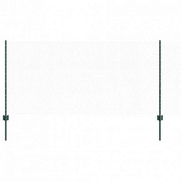vidaXL Hexagonální plot s podpěrou 100 x 1 m Ocel potažená PVC Zelená