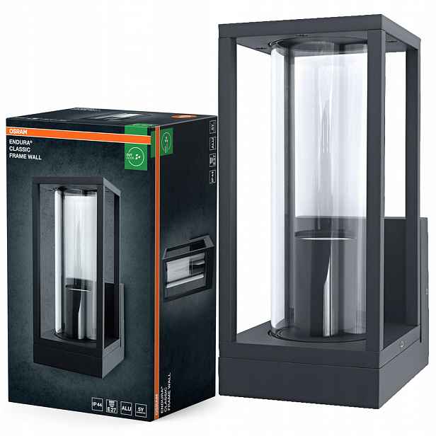 Zahradní nástěnné svítidlo Venkovní fasádní lampa E27 Šedá IP44 Endura Osram