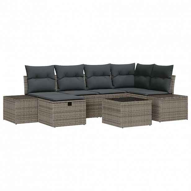 vidaXL Set pohovek 7 ks polyratan