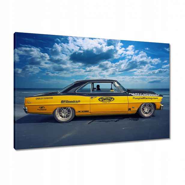 Obrazy 90x60 Žlutá Chevy Nova Ss