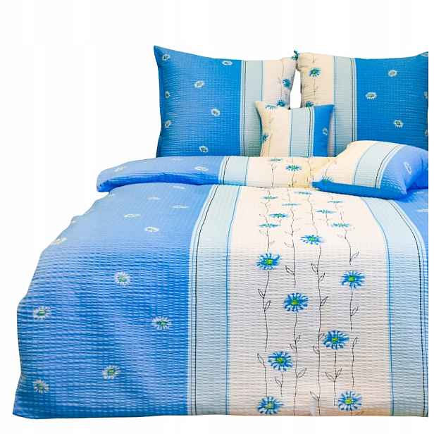 Sada Povlečení Kůra 160x200 2x70/80 Tenké stonky Modré Elegantní