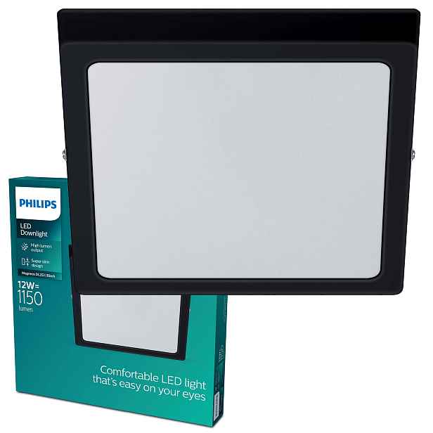 Stropní Svítidlo Stropní Svítidlo Led 12W 1150lm 2700K Černá Magneos Philips