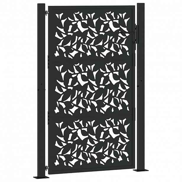 vidaXL Zahradní brána černá 100 x 150 cm ocelový design křídla