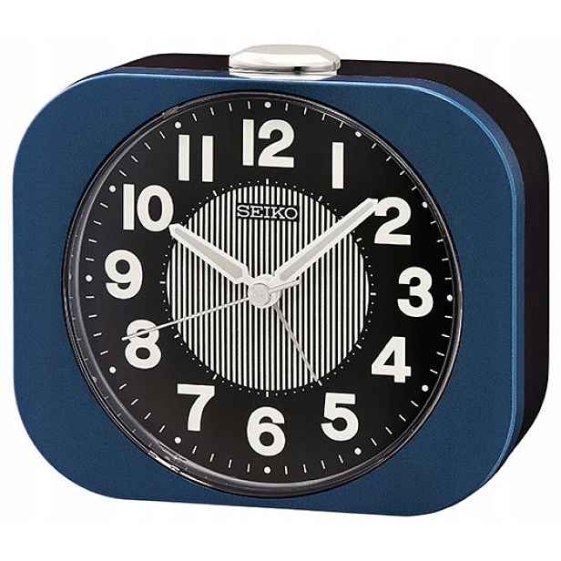 Střední Modrý Budík Seiko QHE206L Alarm Narůstající Do Tichého Mechanismu