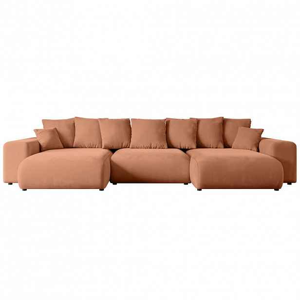 ALTDECOR SEDACÍ SOUPRAVA s funkcí lůžka ESKAR-U - 364 x 176 x 72 cm korálový velur