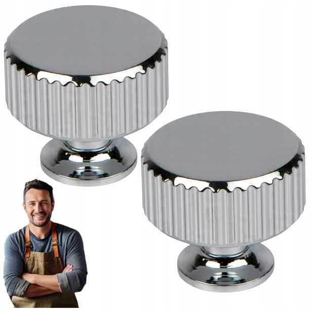 Nábytková Úchytka Kulička Randi 30 mm Kulatá Podélná rukojeť Chrom Lesk 2ks