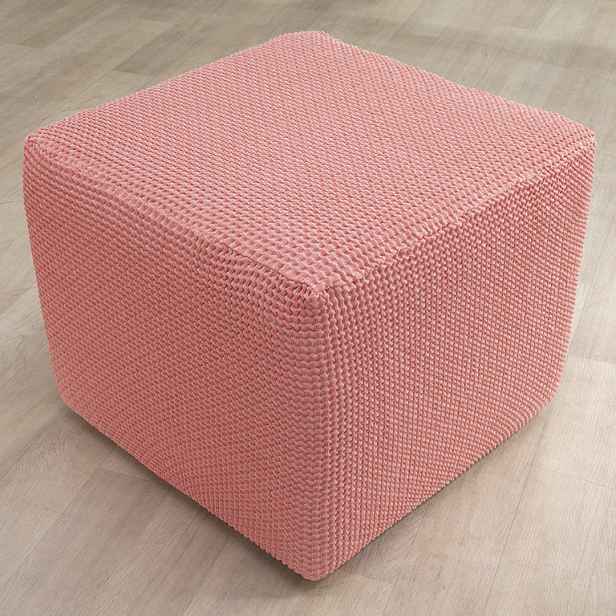 Nueva Textura decoDoma napínací potah strečový NIAGARA korálová na taburet 40 - 60 cm