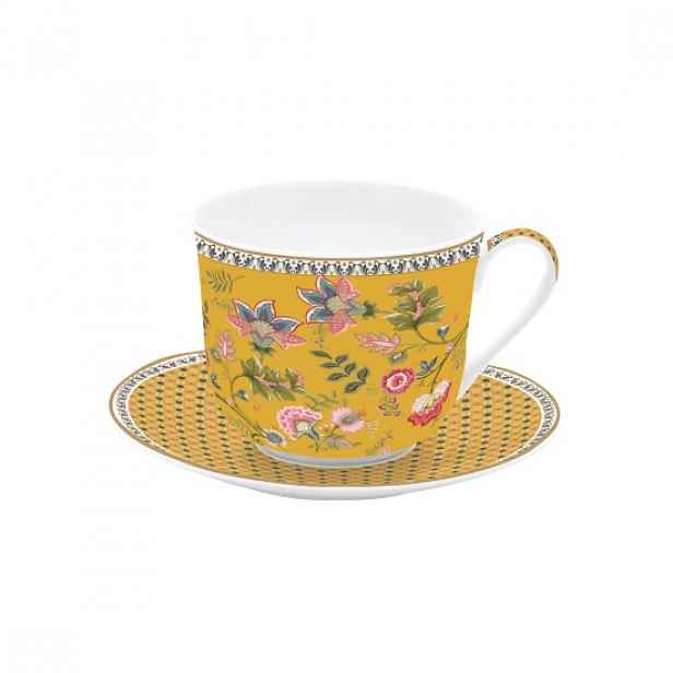 Šálek s podšálkem, porcelán, 400 ml, "Magie D'Orient Yellow" - Easy Li