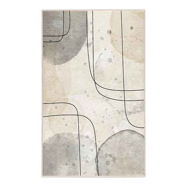 Šedo-krémový pratelný koberec 120x180 cm Simple Lines – Mila Home